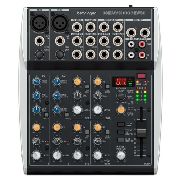 Behringer Xenyx 1002SFX Mezclador de streaming analógico de 10 canales